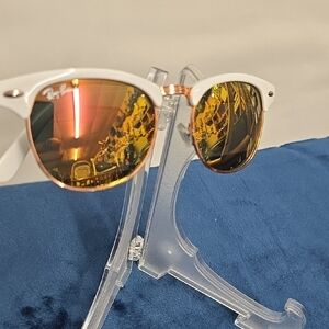 Ray-Ban White and Gold Sunglasses with Reflective Lenses